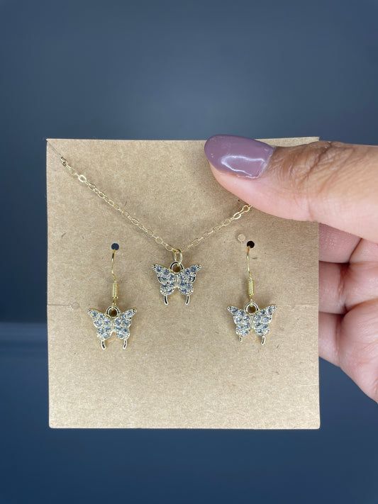 Rhinestone Butterfly Set